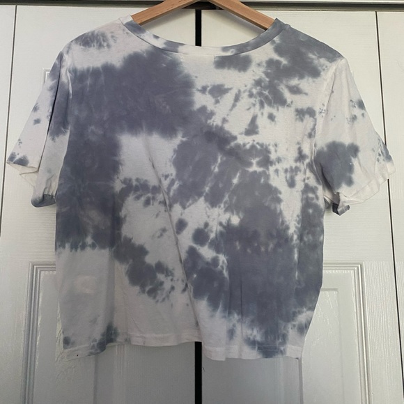 tie dye blue cropped tee - Picture 2 of 3